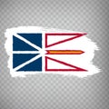 Flag of Newfoundland and Labrador brush strokes. FlagÃÂ Newfoundland and Labrador Province of Canada on transparent background